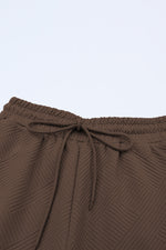 Load image into Gallery viewer, Black Textured Loose Fit T Shirt and Drawstring Pants Set
