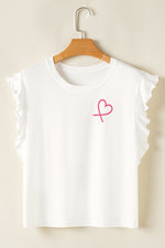 Load image into Gallery viewer, Pink Ruffled Tank Top And Heart Print Pants Lounge Set

