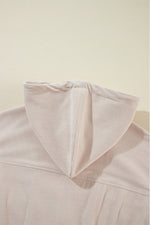 Load image into Gallery viewer, White Corduroy Drawstring Hooded Pocket Zip Up Jacket
