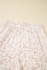 Load image into Gallery viewer, Beige Cheetah V Neck Tee and Pants Lounge Set
