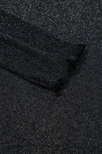 Load image into Gallery viewer, Black Metallic Glitter Mesh Long Sleeve Top - Fashion Queen -  9

