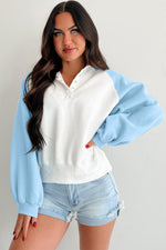 Load image into Gallery viewer, Beau Blue Colorblock Snap Buttons Pullover Sweatshirt
