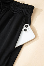 Load image into Gallery viewer, Black Double Zipper Hooded Jacket and Sweatpants Active Set
