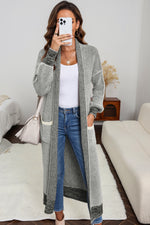 Load image into Gallery viewer, Gray Textured Knit Pocketed Duster Cardigan
