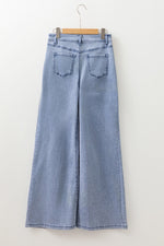 Load image into Gallery viewer, Beau Blue High Waist Button Zip Fly Bell Bottom Jeans

