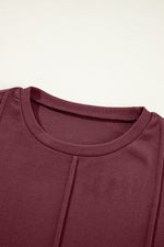 Load image into Gallery viewer, Red Dahlia Solid Exposed Seam Crew Neck Long Sleeve Top
