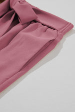 Load image into Gallery viewer, Sail Blue High Waisted Tie Front Side Pocket Wide Leg Flowy Casual Pants
