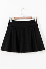 Load image into Gallery viewer, Black Wide Waistband Ruched Skort
