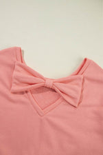 Load image into Gallery viewer, Black Bowknot Dewback Round Neck Sweatshirt - Fashion Queen
