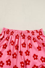 Load image into Gallery viewer, Rose Floral Print Crop Tee and Shorts Lounge Set

