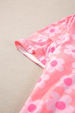 Load image into Gallery viewer, Flower Print Short Sleeve Shirt Pajamas Set - Fashion Queen

