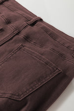 Load image into Gallery viewer, Coffee Loose Straight High Waist Solid Color Jeans
