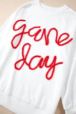 Load image into Gallery viewer, Black Tinsel Game Day Drop Shoulder Graphic Sweatshirt - Fashion Queen
