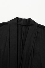 Load image into Gallery viewer, Black Split Long Cardigan and Skinny Pants Lounge Set
