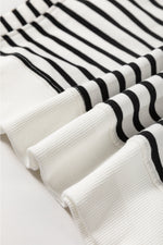 Load image into Gallery viewer, Black Stripe Raglan Sleeve Side Slits Loose Sweatshirt
