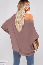 Load image into Gallery viewer, Casual Waffle Knit Eyelet Long Sleeve Blouse - Fashion Queen -  2
