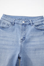 Load image into Gallery viewer, Carbon Grey Mineral Wash Raw Hem High Waist Flared Jeans
