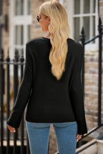Load image into Gallery viewer, White Lightweight Ribbed Knit Button Front V Neck Cardigan
