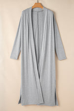Load image into Gallery viewer, Black Split Long Cardigan and Skinny Pants Lounge Set
