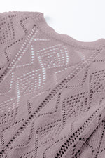 Load image into Gallery viewer, Purple Hollow-out Openwork Knit Cardigan - Fashion Queen -  10
