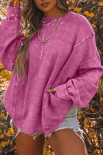 Load image into Gallery viewer, Khaki Exposed Seam Twist Open Back Oversized Sweatshirt
