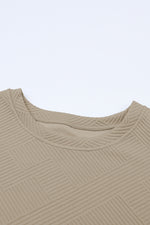 Load image into Gallery viewer, Black Textured Loose Fit T Shirt and Drawstring Pants Set
