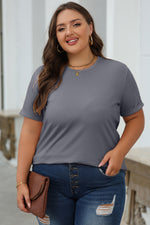 Load image into Gallery viewer, White Casual Plain Crew Neck Tee
