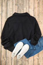 Load image into Gallery viewer, Valerian Quarter Zip Stand Neck Kangaroo Pocket Sweatshirt - Fashion Queen
