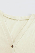 Load image into Gallery viewer, White Solid Color Open-Front Buttons Cardigan - Fashion Queen
