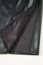 Load image into Gallery viewer, Black Faux Leather Side Slit Maxi Skirt
