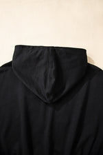 Load image into Gallery viewer, Black Double Zipper Hooded Jacket and Sweatpants Active Set
