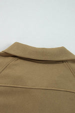 Load image into Gallery viewer, Valerian Quarter Zip Stand Neck Kangaroo Pocket Sweatshirt - Fashion Queen
