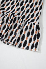 Load image into Gallery viewer, Apricot Geometric Print Collared V Neck Plus Size Mini Dress
