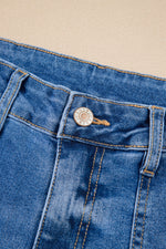 Load image into Gallery viewer, Sky Blue Cropped High Rise Wide Leg Jeans
