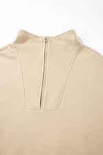 Load image into Gallery viewer, Light Grey Zip-up Stand Neck Kangaroo Pocket Sweatshirt - Fashion Queen
