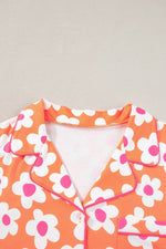 Load image into Gallery viewer, Flower Print Short Sleeve Shirt Pajamas Set - Fashion Queen
