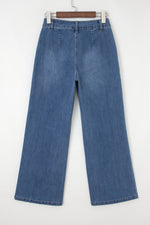 Load image into Gallery viewer, Ashleigh Blue Multi Buttons High Waist Wide Leg Jeans With Pockets
