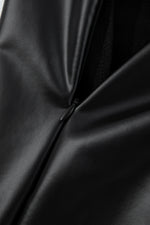 Load image into Gallery viewer, Black Faux Leather Seamed Leg High Waist Leggings
