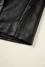 Load image into Gallery viewer, Black Faux Leather Buttoned Front Boxy Jacket
