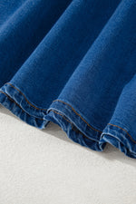 Load image into Gallery viewer, Sail Blue Square Neck Bowknot A-line Sleeveless Denim Dress - Fashion Queen -  12

