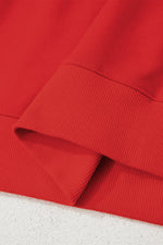 Load image into Gallery viewer, Fiery Red Varsity Striped Detail Drop Shoulder Oversized Sweatshirt - Fashion Queen -  8
