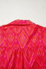 Load image into Gallery viewer, Strawberry Pink Western Aztec Geometric Ruffled 3/4 Sleeve Shirt
