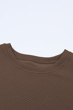 Load image into Gallery viewer, Black Textured Loose Fit T Shirt and Drawstring Pants Set
