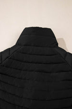Load image into Gallery viewer, Silvery Plush Collared Quilted Zipped Puffer Vest - Fashion Queen
