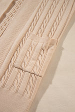 Load image into Gallery viewer, Parchment Oversize Chunky Cable Knit Open Front Midi-length Cardigan

