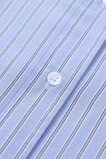 Load image into Gallery viewer, Green Stripe Button Up Oversized Casual Shirt - Fashion Queen -  28

