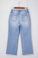Load image into Gallery viewer, Carbon Grey Mineral Wash Raw Hem High Waist Flared Jeans
