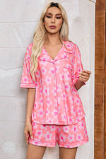 Load image into Gallery viewer, Flower Print Short Sleeve Shirt Pajamas Set - Fashion Queen
