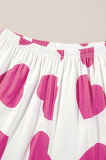 Load image into Gallery viewer, Pink Ruffled Tank Top And Heart Print Pants Lounge Set
