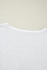 Load image into Gallery viewer, White Lightweight Ribbed Knit Button Front V Neck Cardigan
